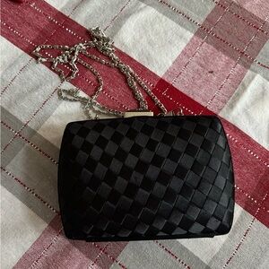 Elegant Black Woven Clutch